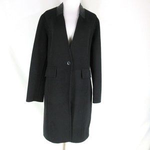 ST. JOHN Caviar Angora Wool Cashmere Coat 12 Long